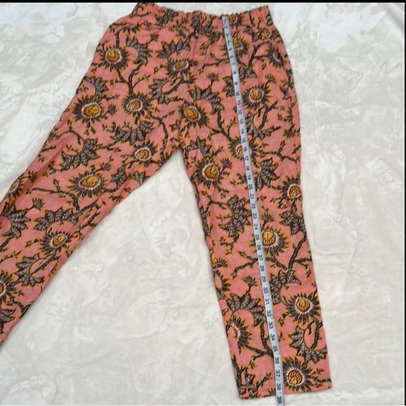 ALC 100% Linen Henry Print Colorful Floral Pants Block Print in Size 6 - Picture 4 of 16